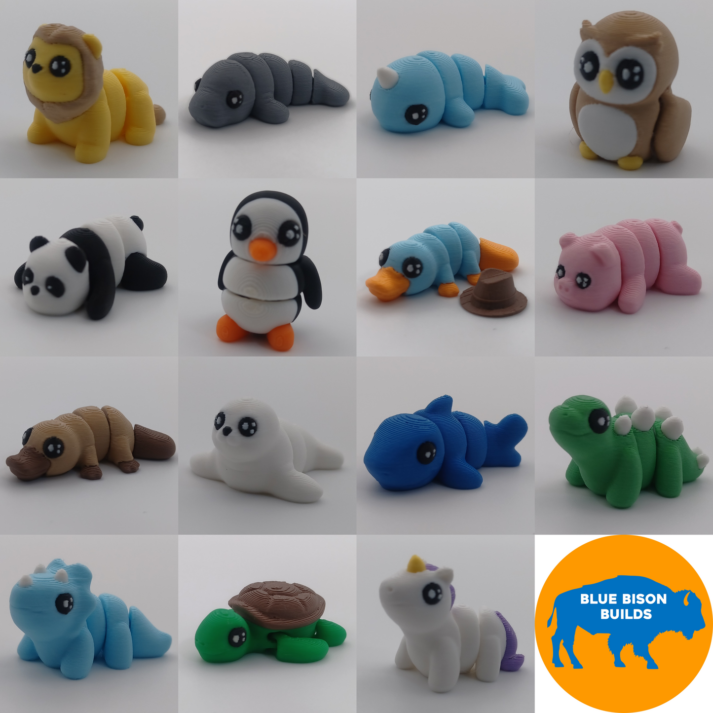 TINEEZ - Mini Animal Fidget Toys, Pick Your Own, Articulating 3D Printed Sensory Toys, Desk Toys, Baby Animals, Kid Gift for Birthdays and Holidays